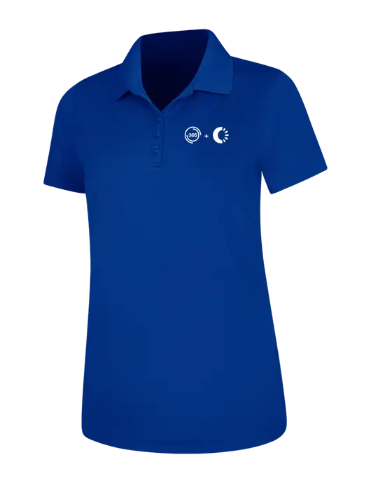 Dark Royal Womens Dry Zone UV Mesh Polo w/365 Cantaloupe Logo