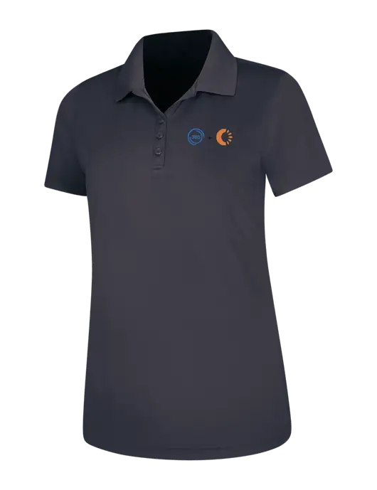 Dark Grey Womens Dry Zone UV Mesh Polo w/365 Cantaloupe Logo