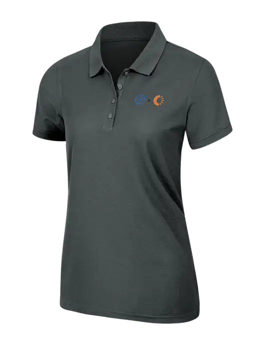 Dark Grey Womens Core Classic Pique Polo w/365 Cantaloupe Logo
