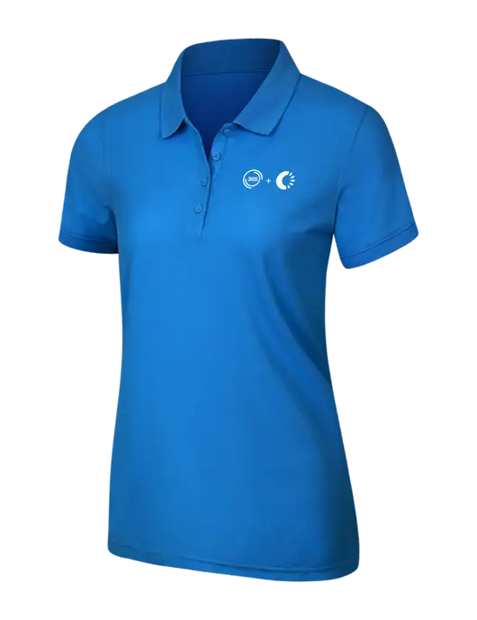 Light Royal Blue Womens Core Classic Pique Polo w/365 Cantaloupe Logo