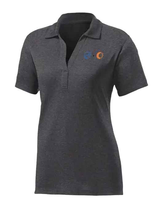 Womens Dark Grey Heather Contender Polo w/365 Cantaloupe Logo