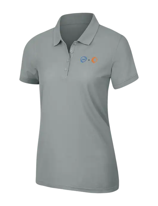 Light Grey Womens Core Classic Pique Polo w/365 Cantaloupe Logo