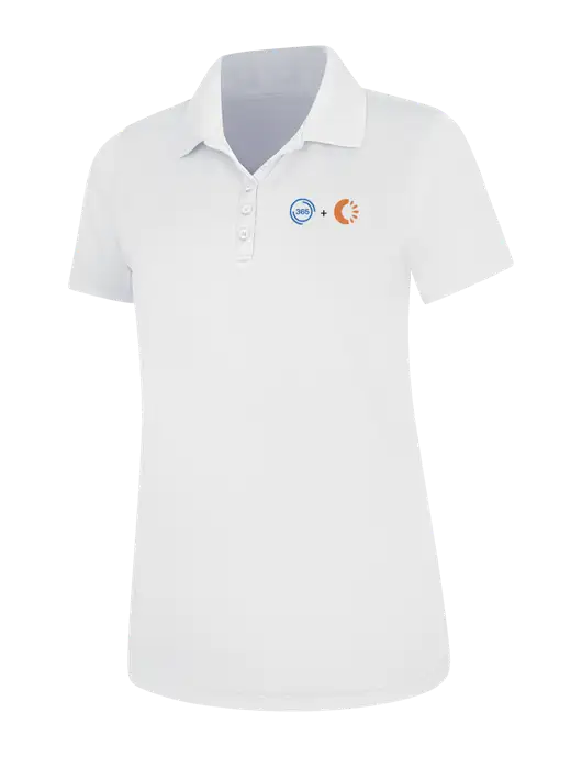 White Womens Dry Zone UV Mesh Polo w/365 Cantaloupe Logo
