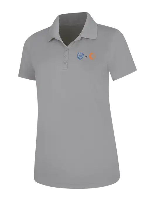 Light Grey Womens Dry Zone UV Mesh Polo w/365 Cantaloupe Logo