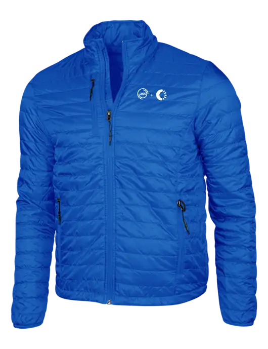 Dark Royal Blue Puffy Packable Jacket w/365 Cantaloupe Logo
