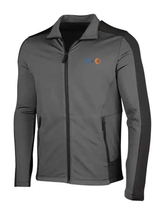 Medium Grey Heather Grid Fleece Jacket w/365 Cantaloupe Logo