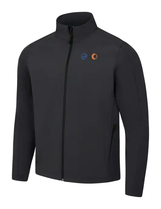 Black Charcoal Heather Core Soft Shell Jacket w/365 Cantaloupe Logo