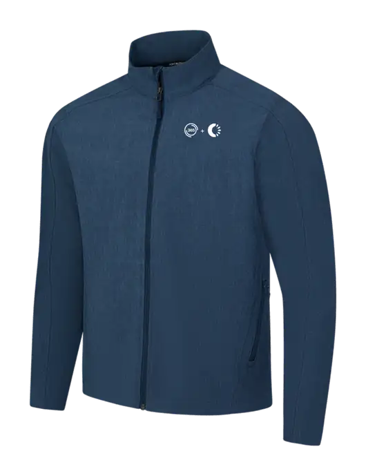 Navy Heather Core Soft Shell Jacket w/365 Cantaloupe Logo