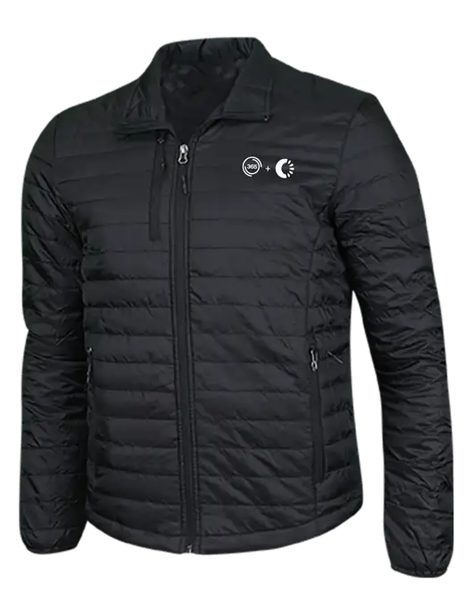Deep Black Puffy Packable Jacket w/365 Cantaloupe Logo