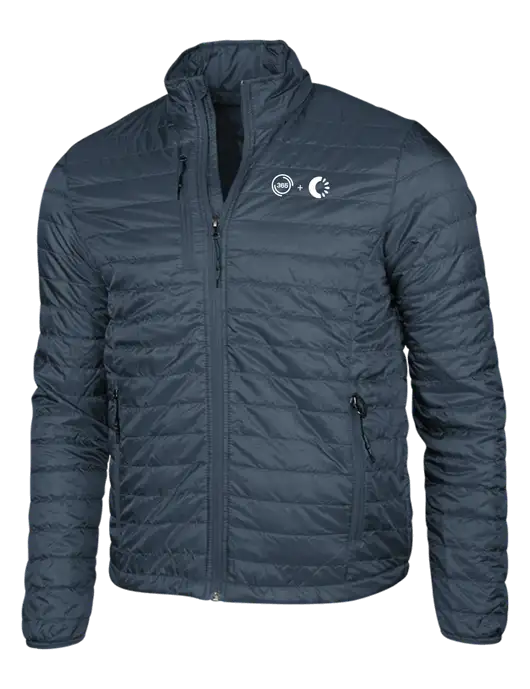 Navy Puffy Packable Jacket w/365 Cantaloupe Logo