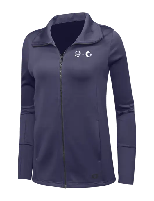 OGIO Navy Womens Endurance Modern Performance Full-Zip w/365 Cantaloupe Logo