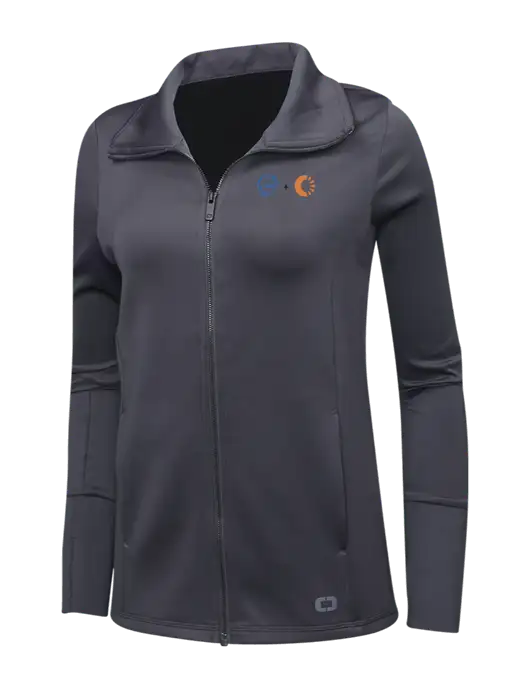 OGIO Dark Grey Womens Endurance Modern Performance Full-Zip w/365 Cantaloupe Logo