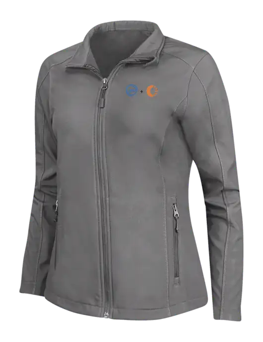 Medium Grey Womens Core Soft Shell Jacket w/365 Cantaloupe Logo