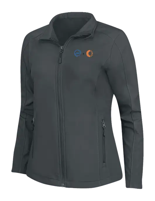 Charcoal Grey Womens Core Soft Shell Jacket w/365 Cantaloupe Logo