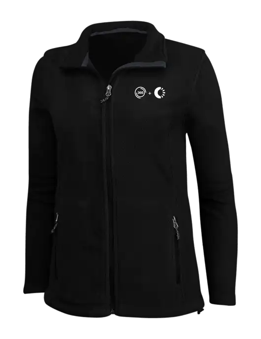 Womens Black Fleece Jacket w/365 Cantaloupe Logo