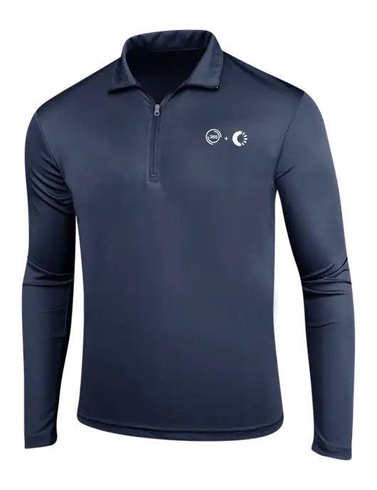 Navy PosiCharge Competitor 1/4 Zip Pullover w/365 Cantaloupe Logo