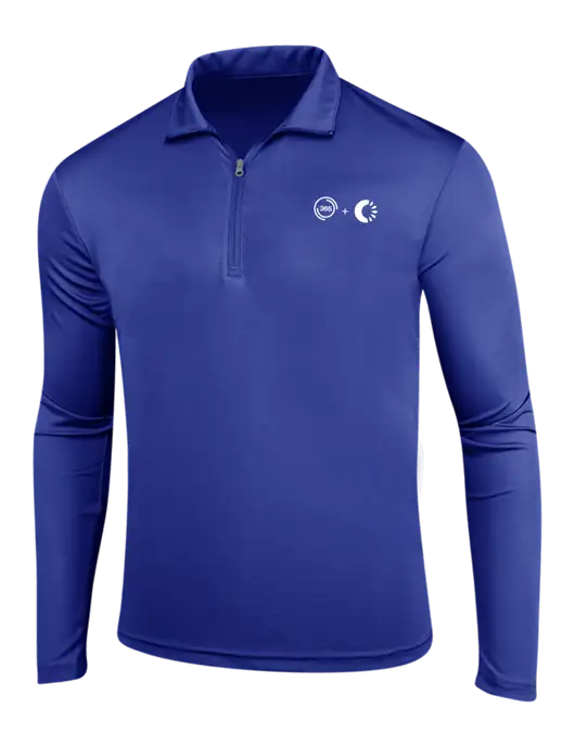 Dark Royal PosiCharge Competitor 1/4 Zip Pullover w/365 Cantaloupe Logo