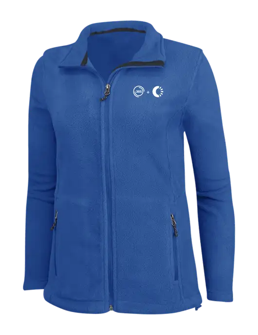 Womens Dark Royal Fleece Jacket w/365 Cantaloupe Logo