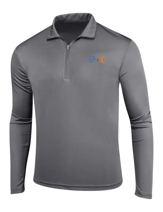 Medium Grey PosiCharge Competitor 1/4 Zip Pullover w/365 Cantaloupe Logo