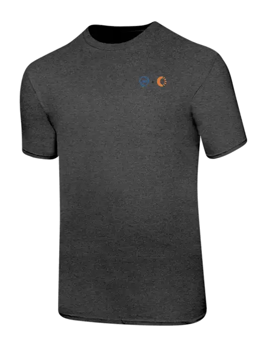 Ring Spun Dark Heather Grey 4.5 oz T-Shirt w/365 Cantaloupe Logo