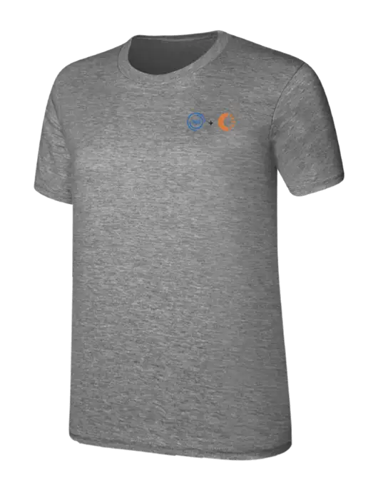 Womens Ring Spun Light Grey Heather 4.5 oz T-Shirt w/365 Cantaloupe Logo