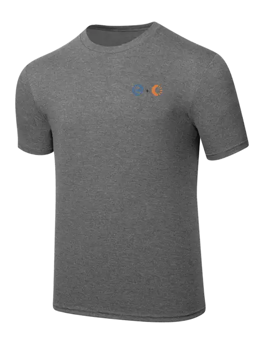 Simply Soft Heathered Medium Grey 4.5oz  Poly/Combed Ring Spun Cotton T-Shirt w/365 Cantaloupe Logo