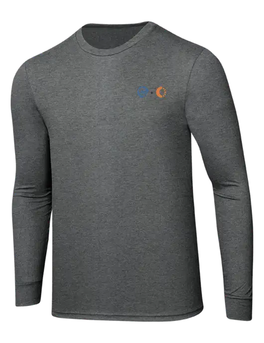 Simply Soft Long Sleeve Medium Grey Frost 4.5 oz, Poly/Combed Ring Spun Cotton T-Shirt w/365 Cantaloupe Logo