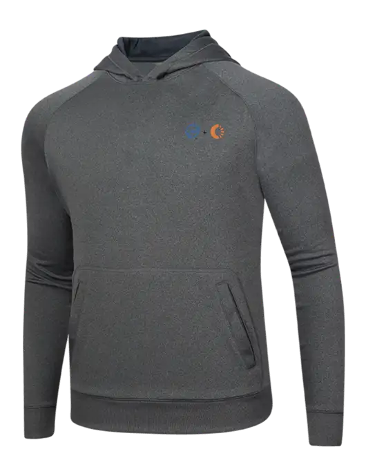 Tech Graphite Heather Fleece Hooded Sweatshirt w/365 Cantaloupe Logo