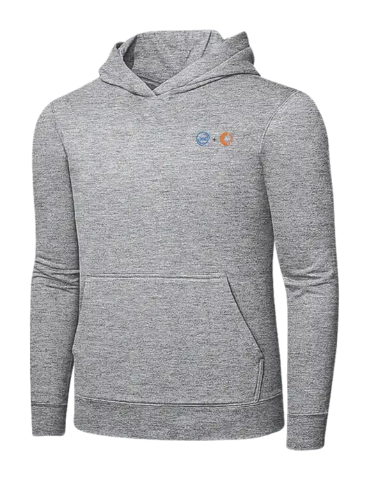 Light Grey Heather 7.8 oz Ring Spun Hooded Sweatshirt w/365 Cantaloupe Logo