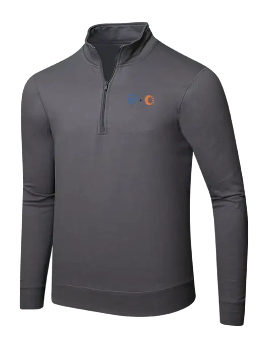 Charcoal 8.5 oz Ring Spun 1/4 Zip Pullover Sweatshirt w/365 Cantaloupe Logo
