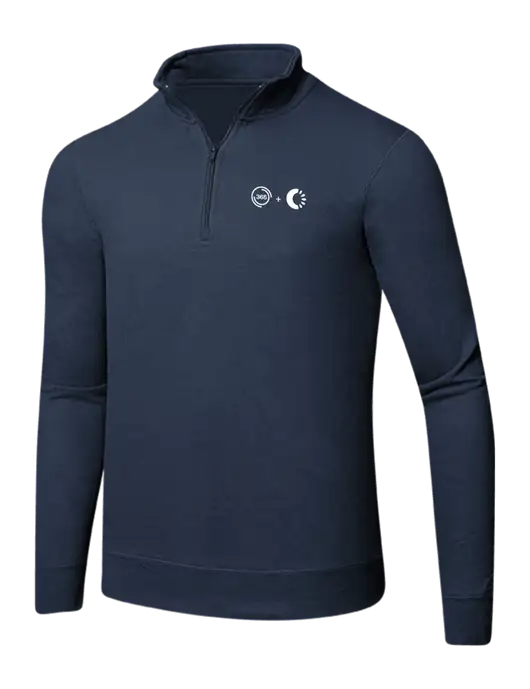 Team Navy 8.5 oz Ring Spun 1/4 Zip Pullover Sweatshirt w/365 Cantaloupe Logo