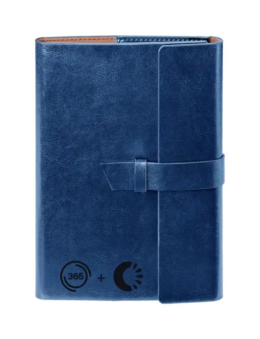Fabrizio Blue 6.875 x 9.56 Portfolio w/365 Cantaloupe Logo