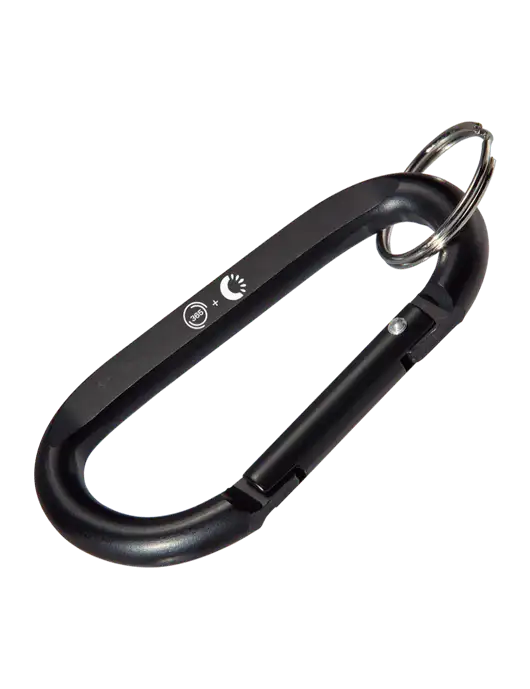 Black Carabiner & Key Ring w/365 Cantaloupe Logo