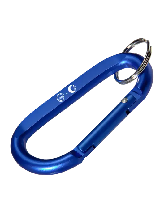 Blue Carabiner & Key Ring w/365 Cantaloupe Logo