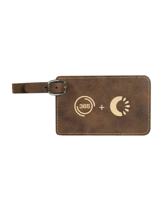 Rustic Leatherette Luggage Tag w/365 Cantaloupe Logo