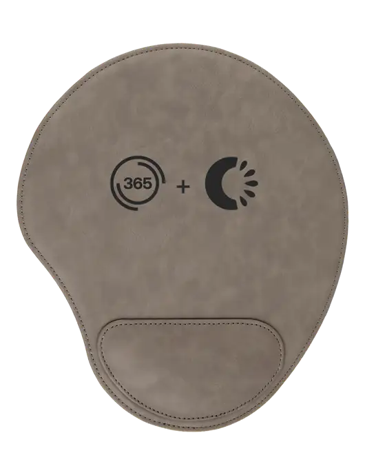 Gray Leatherette Mouse Pad w/365 Cantaloupe Logo