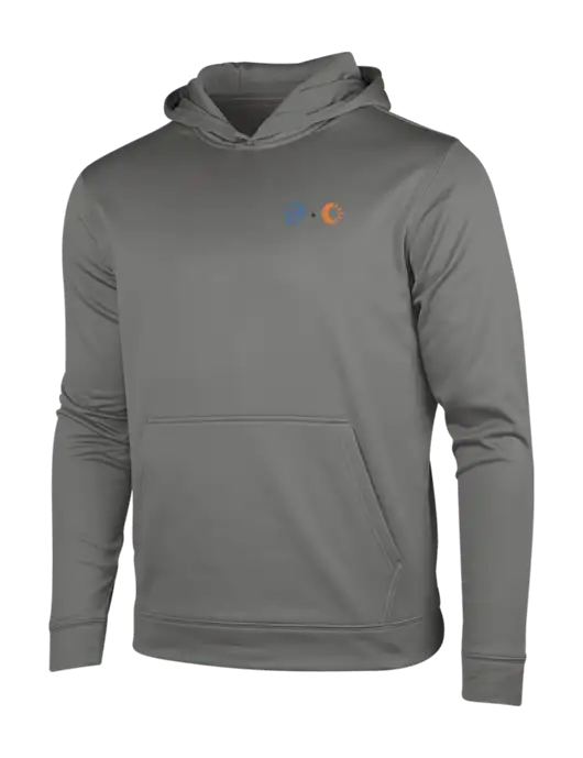 Dark Smoke Grey Sport-Wick Fleece Hooded Pullover w/365 Cantaloupe Logo