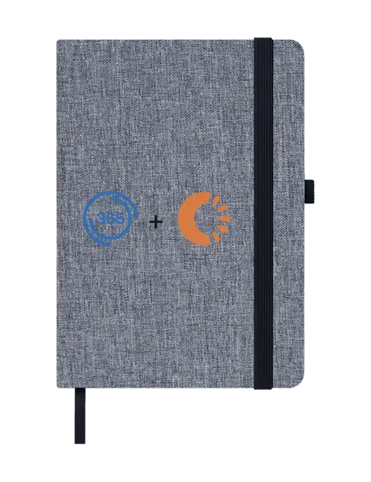 Twill Grey Heathered 5 x 7 Journal w/365 Cantaloupe Logo