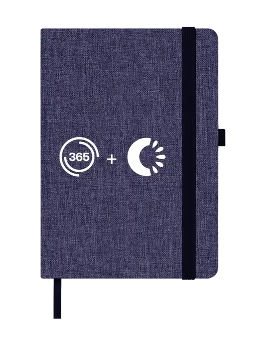 Twill Navy Heathered 5 x 7 Journal w/365 Cantaloupe Logo