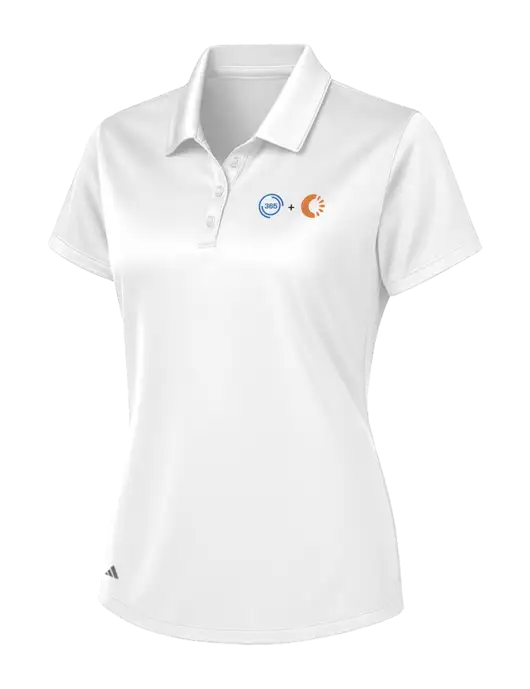 Adidas White Womens Basic Sport Polo w/365 Cantaloupe Logo