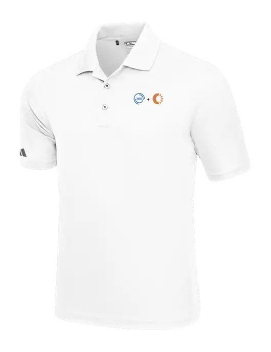 Adidas White Basic Sport Polo w/365 Cantaloupe Logo