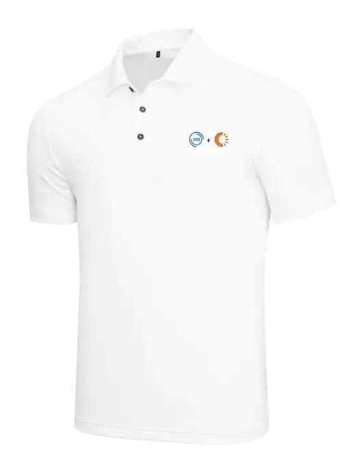 Adidas White  Performance Polo w/365 Cantaloupe Logo