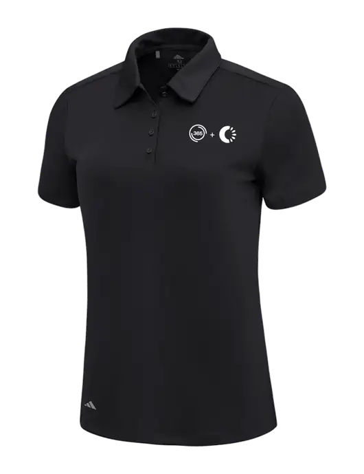 Adidas Black Womens Ultimate Solid Polo w/365 Cantaloupe Logo