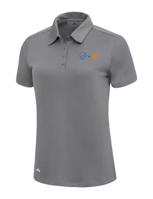Adidas Medium Grey Womens Ultimate Solid Polo w/365 Cantaloupe Logo