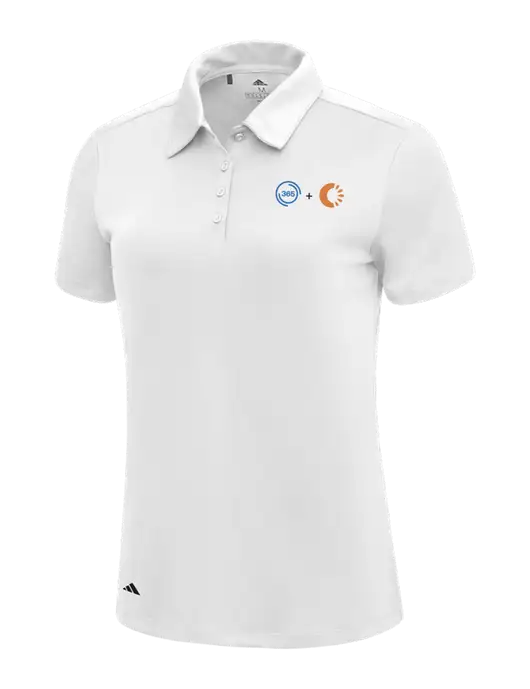 Adidas White Womens Ultimate Solid Polo w/365 Cantaloupe Logo