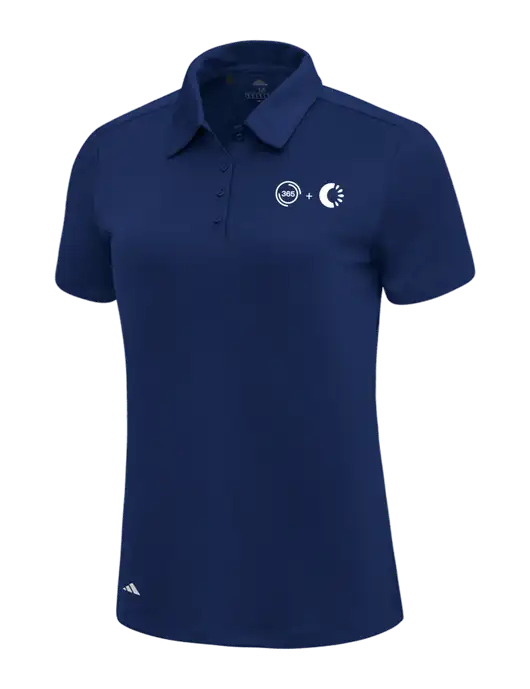 Adidas Navy Blue Womens Ultimate Solid Polo w/365 Cantaloupe Logo