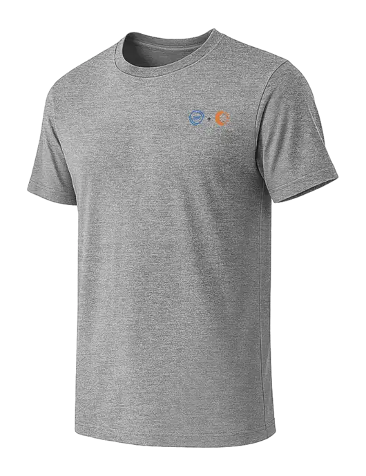 BELLA+CANVAS Heather Grey CVC Short Sleeve Tee w/365 Cantaloupe Logo