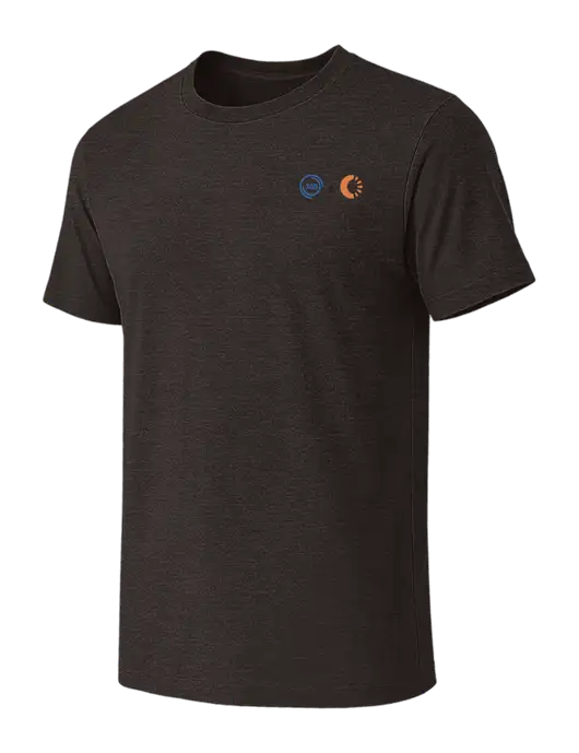 BELLA+CANVAS Dark Grey Heather CVC Short Sleeve Tee w/365 Cantaloupe Logo
