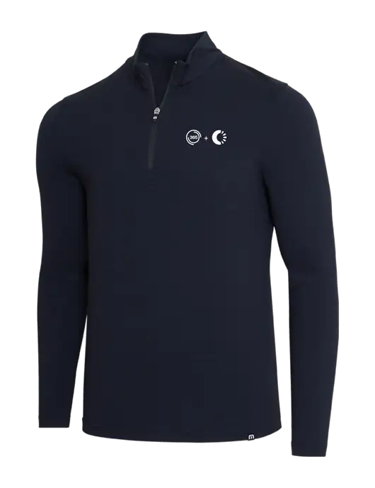 TravisMathew Black Crestview 1/4 Zip w/365 Cantaloupe Logo