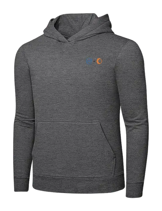 Graphite Heather 7.8. oz Ring Spun Hooded Sweatshirt w/365 Cantaloupe Logo